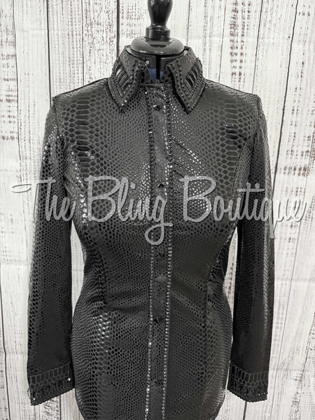 Black On Black Reptile Print Day Shirt (Choose Your Size: S-3XL)