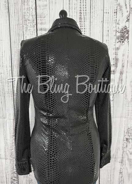 Black On Black Reptile Print Day Shirt (Choose Your Size: S-3XL)