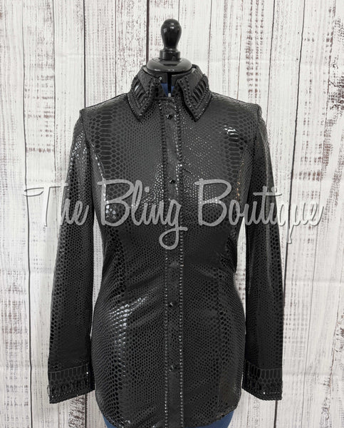 Black On Black Reptile Print Day Shirt (Choose Your Size: S-3XL)