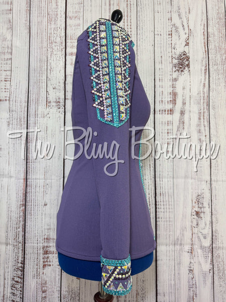 Purple & Turquoise Day Shirt Set (Medium)