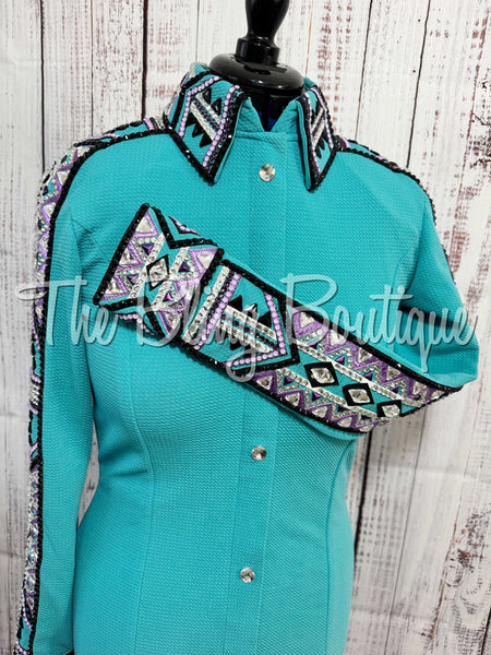 Teal & Purple Day Shirt Set (Medium)