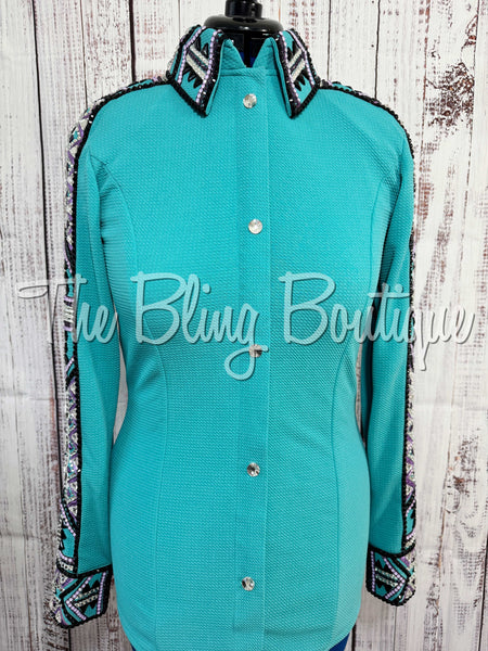 Teal & Purple Day Shirt Set (Medium)