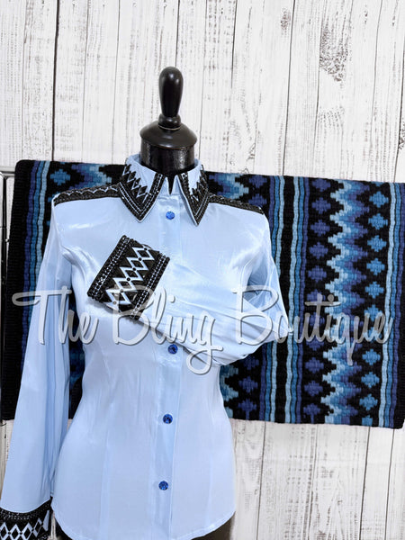Ice Blue & Black Day Shirt Set (XS/S)