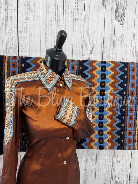 Rust & Periwinkle Day Shirt Set (XS/S)