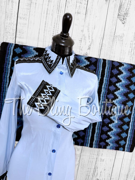 Ice Blue & Black Day Shirt Set (XS/S)
