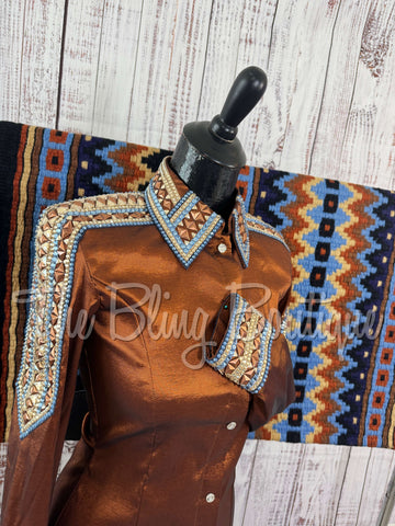Rust & Periwinkle Day Shirt Set (XS/S)