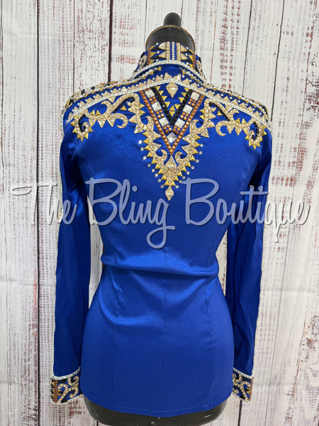 Royal Blue, Tan, Rust & Black Day Shirt Set (Small)