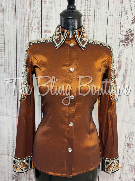 Rust, Tan, Black & White Day Shirt Set (XS)