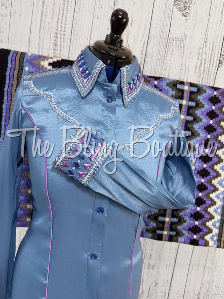 Periwinkle & Lavender Day Shirt Set (Medium)