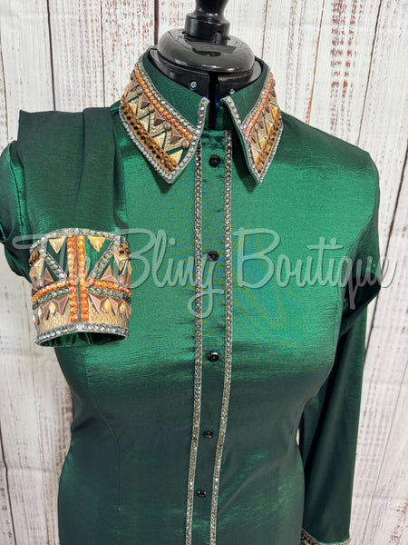 Hunter Green, Rust & Charcoal Day Shirt Set (L)