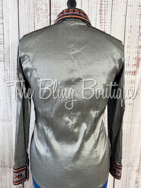 Pewter Grey, Copper, Burgundy & Black Day Shirt Set (Medium)