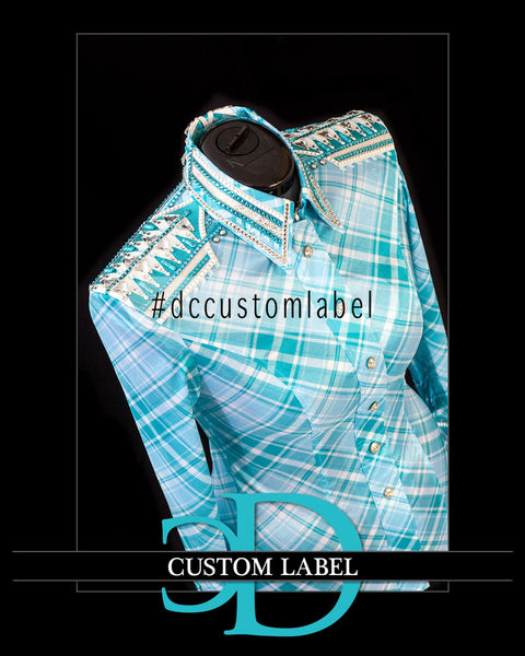 DC Custom Label - Aqua & Turquoise Plaid Day Shirt Set (S)
