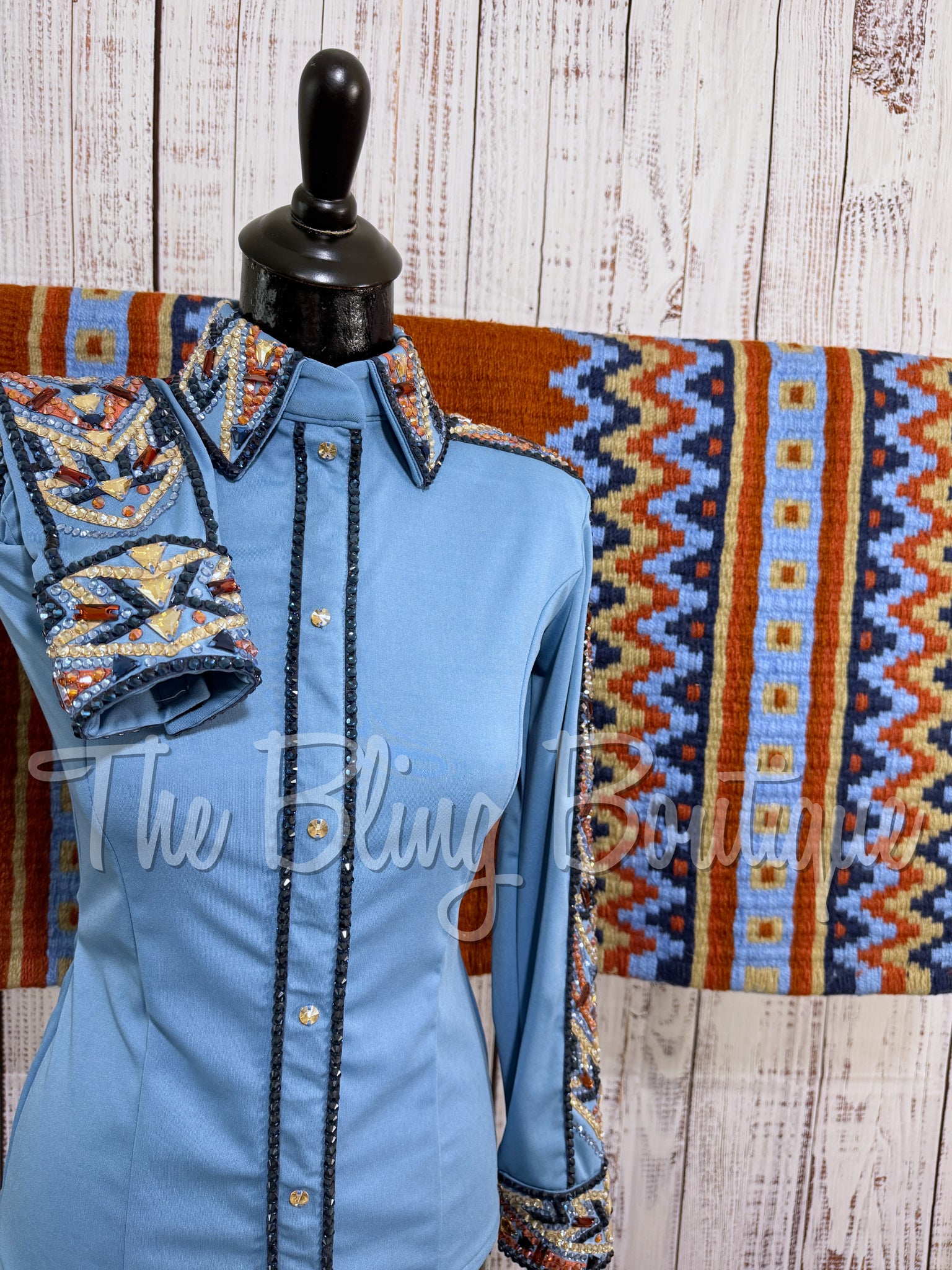RE-ORDER Periwinkle, Rust & Navy Day Shirt Set (Choose Your Size)