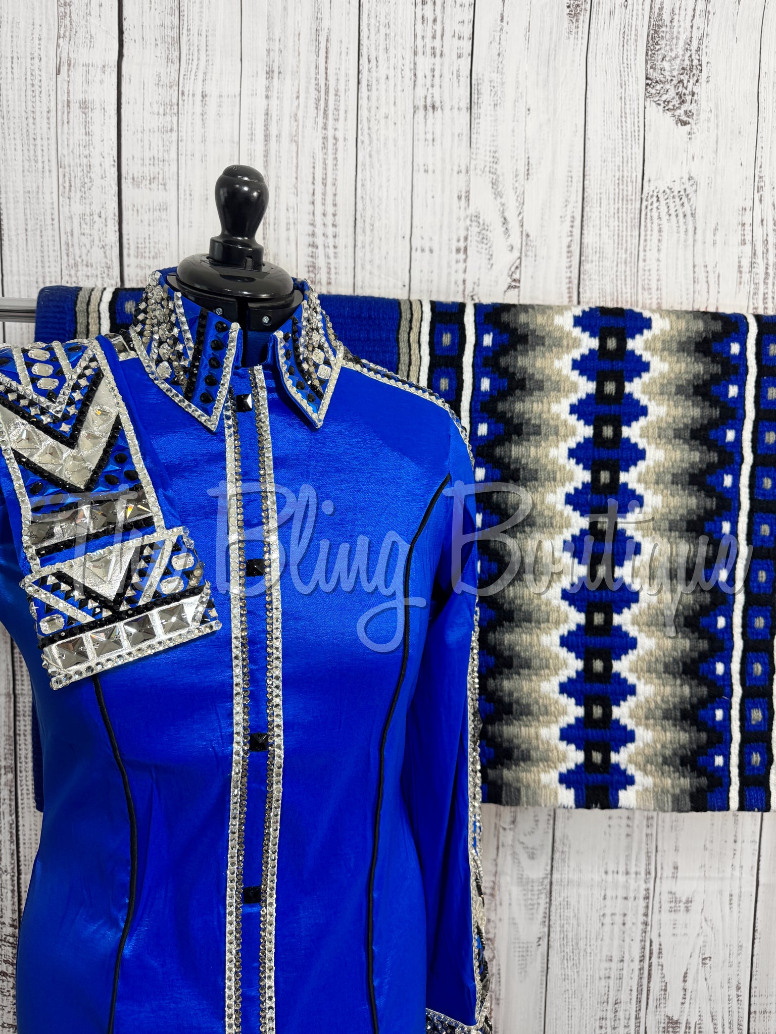 RE-ORDER Royal Blue & Grey Day Shirt Set (Choose Your Size)