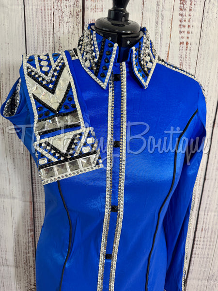 RE-ORDER Royal Blue & Grey Day Shirt Set (Choose Your Size)