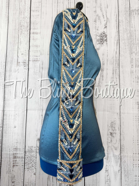 Smokey Blue, Periwinkle, Tan & White Day Shirt Set (Large)