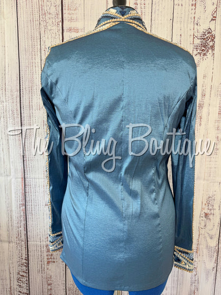 Smokey Blue, Periwinkle, Tan & White Day Shirt Set (Large)