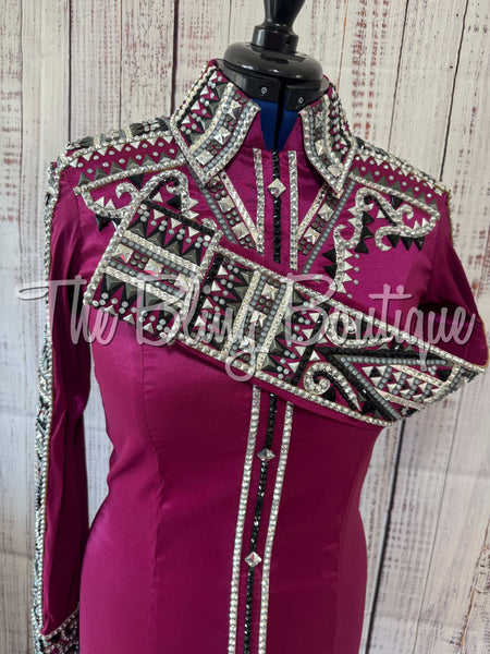 Raspberry, Charcoal & Black Day Shirt Set (Medium)