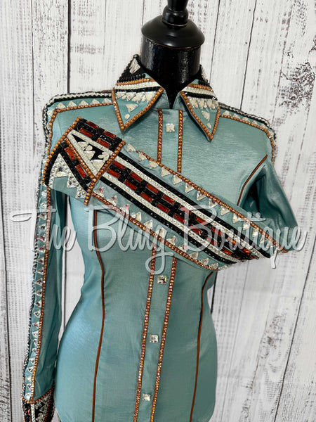 RE-ORDER Soft Mint & Rust Day Shirt Set (Choose Your Size)