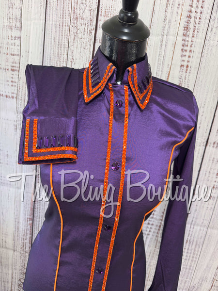 Purple & Orange Simple Day Shirt Set (Small)