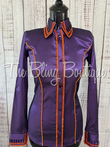 Purple & Orange Simple Day Shirt Set (Small)