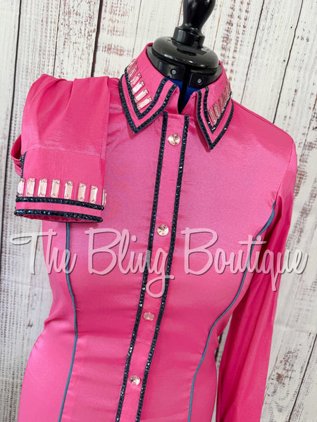 Pink & Navy Simple Day Shirt Set (Medium)