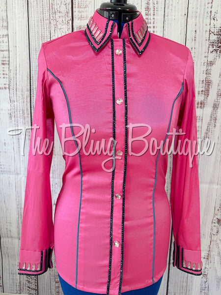 Pink & Navy Simple Day Shirt Set (Medium)