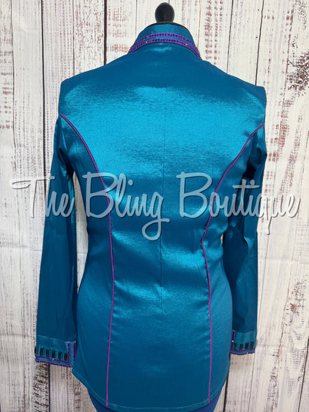 Turquoise & Purple Simple Day Shirt Set (Large)