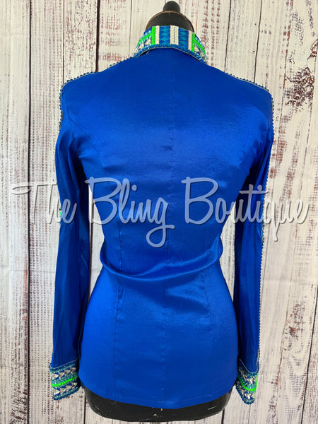 Royal Blue, Turquoise & Lime Green Day Shirt Set (Small)
