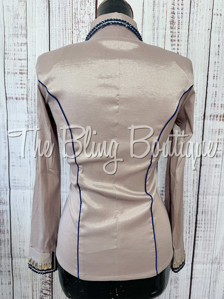 Fawn & Navy Blue Simple Day Shirt Set (XS/S)