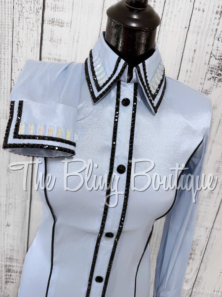 Ice Blue & Black Simple Day Shirt Set (XS/S)