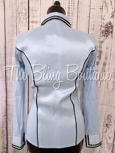 Ice Blue & Black Simple Day Shirt Set (XS/S)