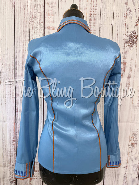 Cornflower Blue & Rust Simple Day Shirt Set (XS/S)