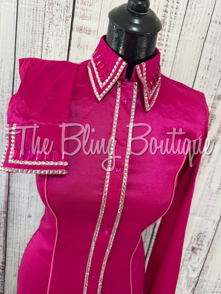 Fuchsia & Pink Simple Day Shirt Set (Small)