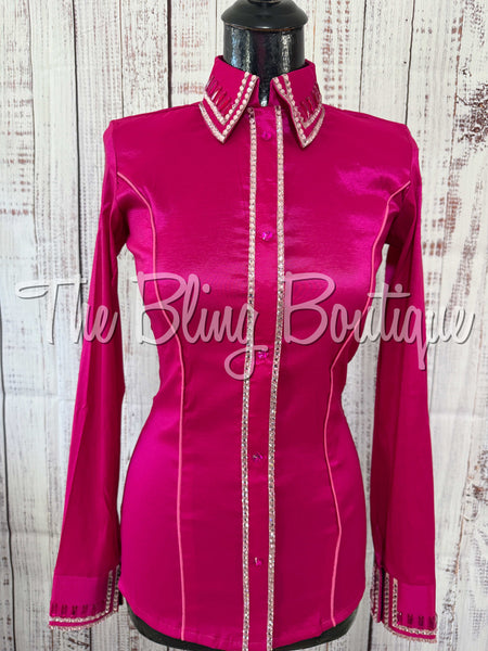 Fuchsia & Pink Simple Day Shirt Set (Small)