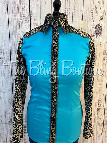 Turquoise & Leopard Day Shirt (M)