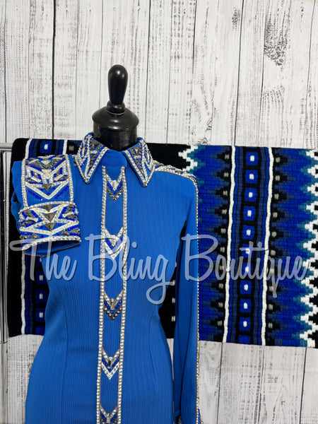 Blue, Grey & White Day Shirt Set (Small)