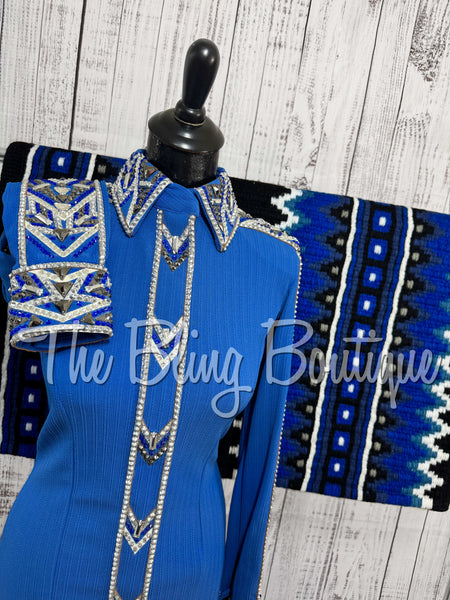 Blue, Grey & White Day Shirt Set (Small)