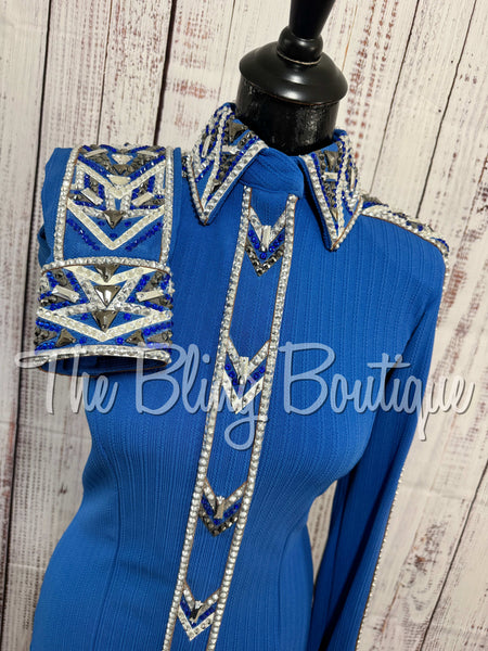 Blue, Grey & White Day Shirt Set (Small)