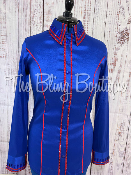 Royal Blue & Red Simple Day Shirt Set (Large)