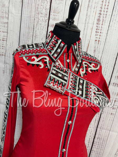 Red, Black, Grey & White Day Shirt Set (XL)