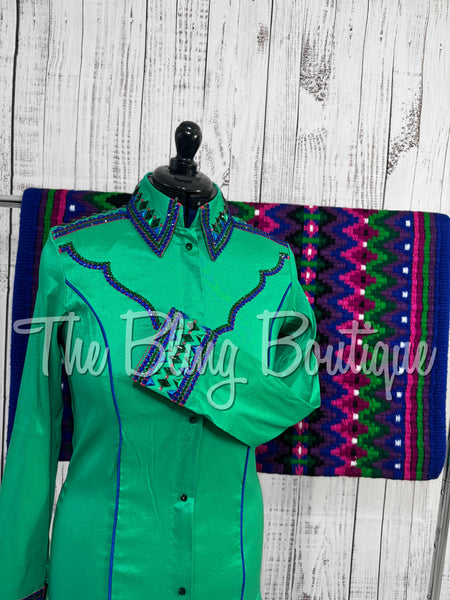 Green, Blue & Pink Day Shirt Set (Medium)