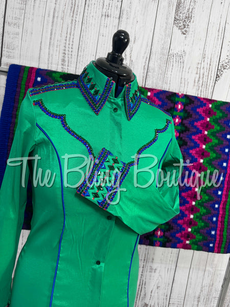 Green, Blue & Pink Day Shirt Set (Medium)