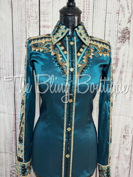 Ocean Teal, Teal, Black & Tan Day Shirt Set (Small)