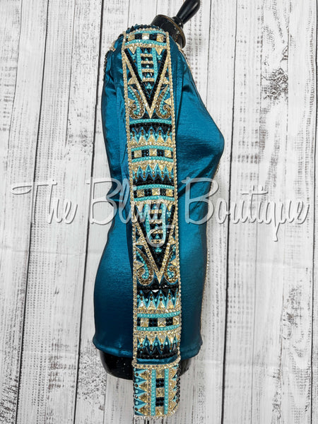 Ocean Teal, Teal, Black & Tan Day Shirt Set (Small)