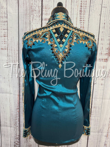 Ocean Teal, Teal, Black & Tan Day Shirt Set (Small)