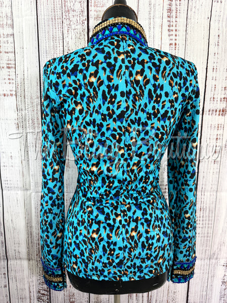 Turquoise, Royal Blue & Caramel Leopard Day Shirt Set (Sizes Small-3XL)