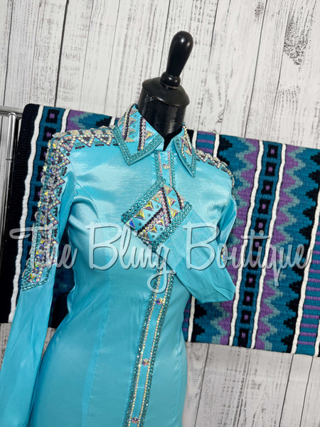 Aqua, Turquoise & Purple Day Shirt Set (Small)