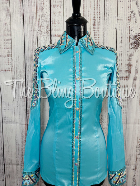 Aqua, Turquoise & Purple Day Shirt Set (Small)