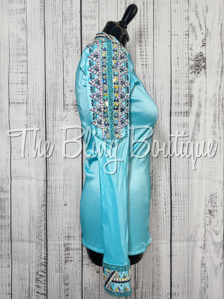 Aqua, Turquoise & Purple Day Shirt Set (Small)